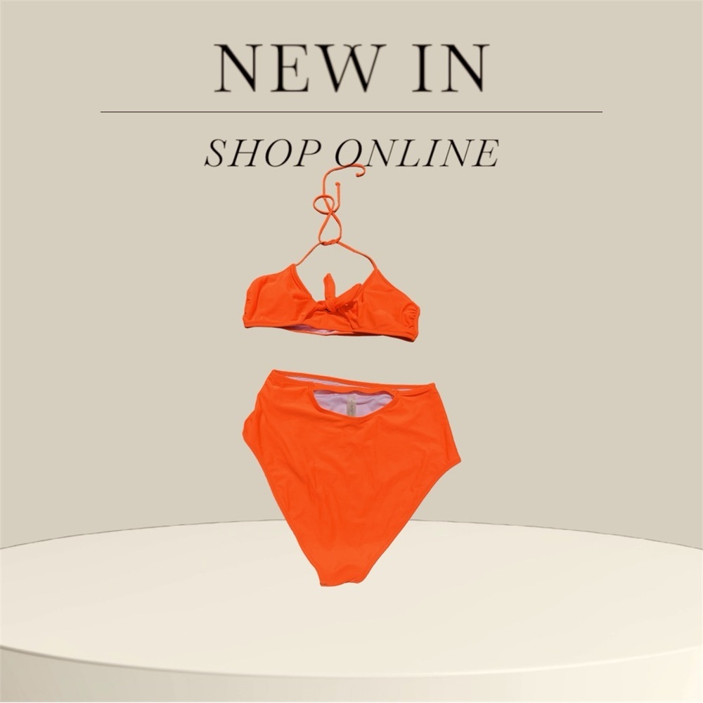 Orange high waist two-piece
